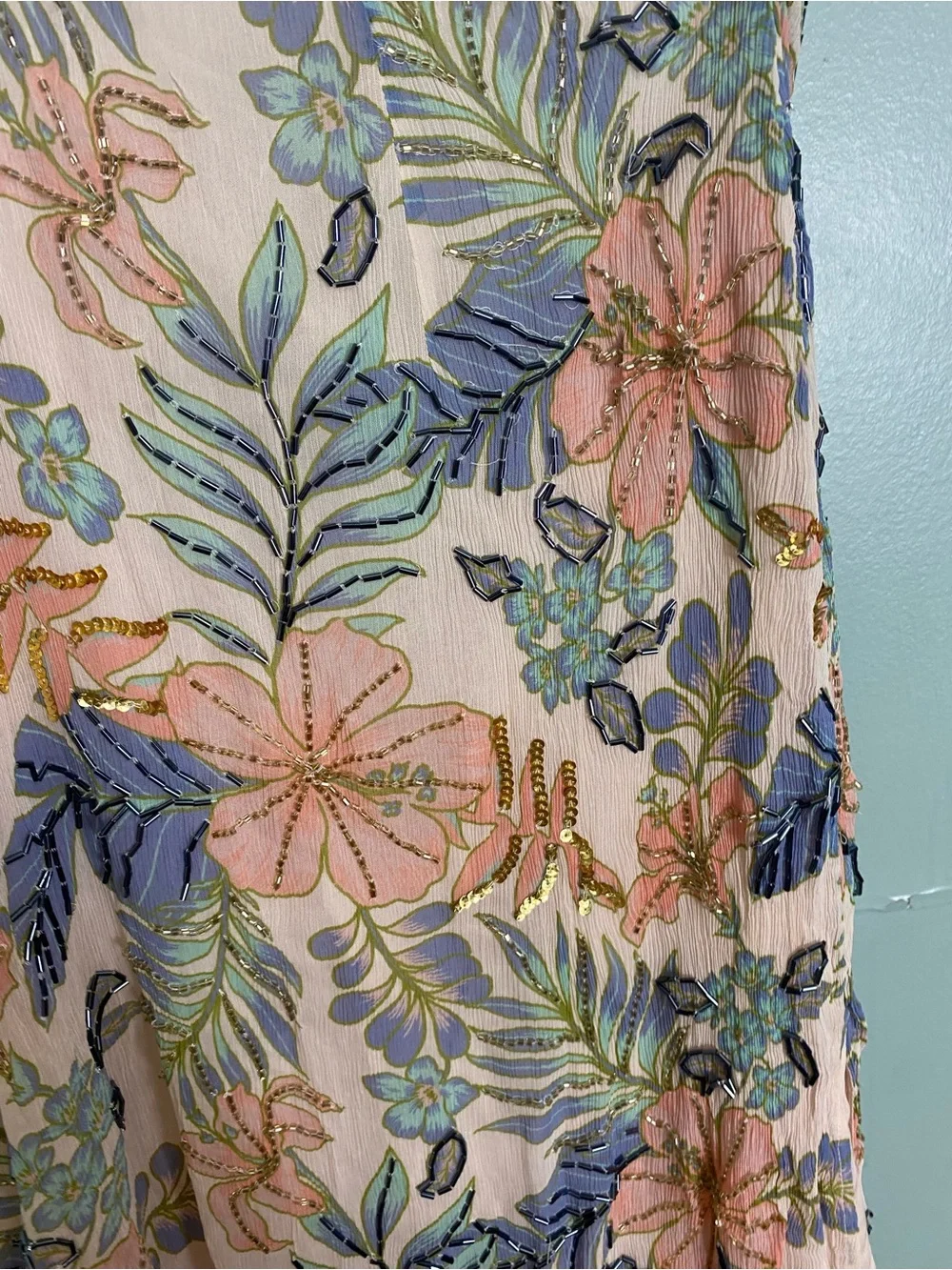 Free People Coconut‎ Grove Skirt Embellished Maxi Floral Medium